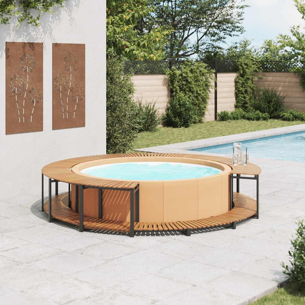 vidaXL Πλαίσιο Σπα / Υδρομασάζ 273 x 53 εκ. από Μασίφ Ξύλο Ακακίας