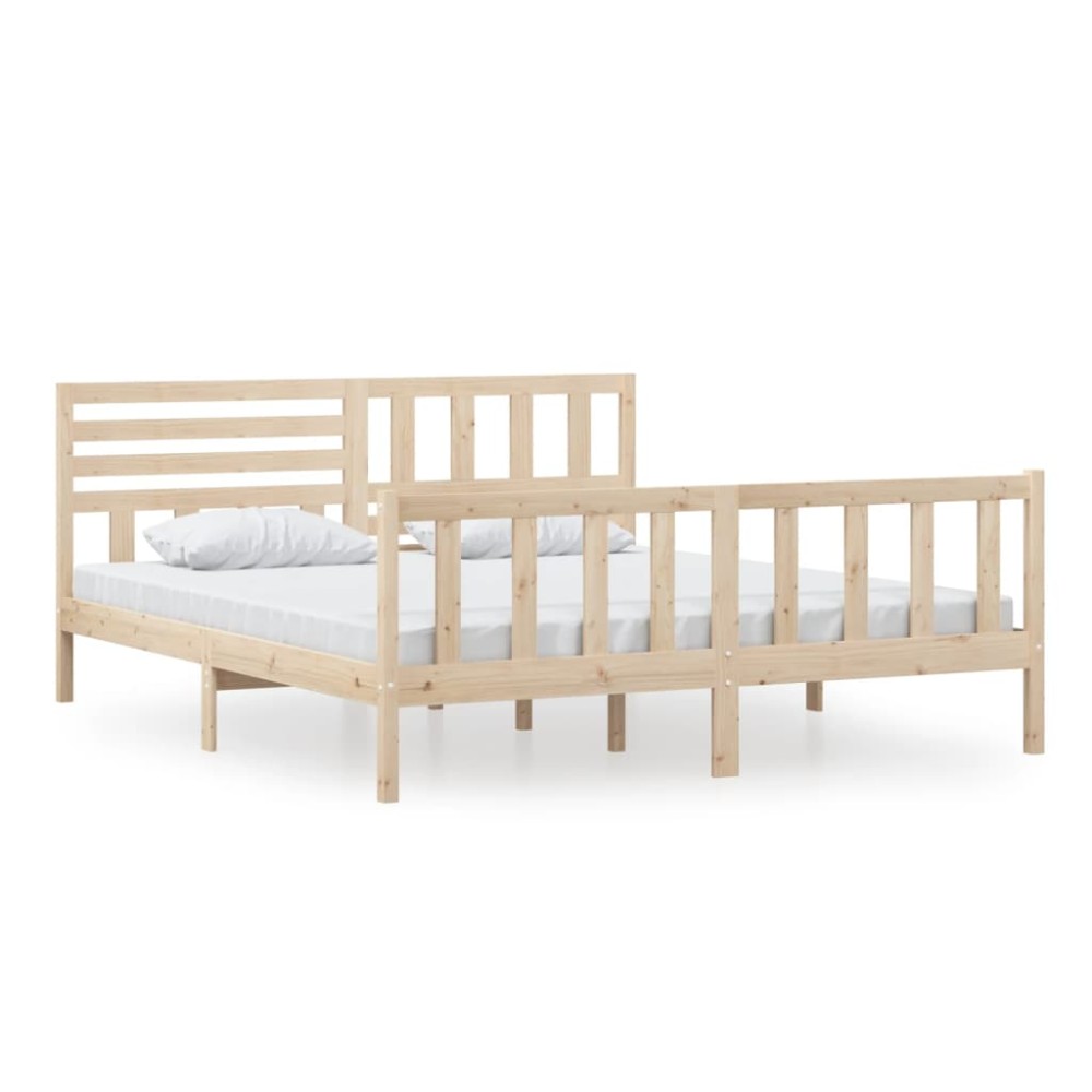 vidaXL Πλαίσιο Κρεβατιού 180 x 200 εκ. Μασίφ Ξύλο Super King Size
