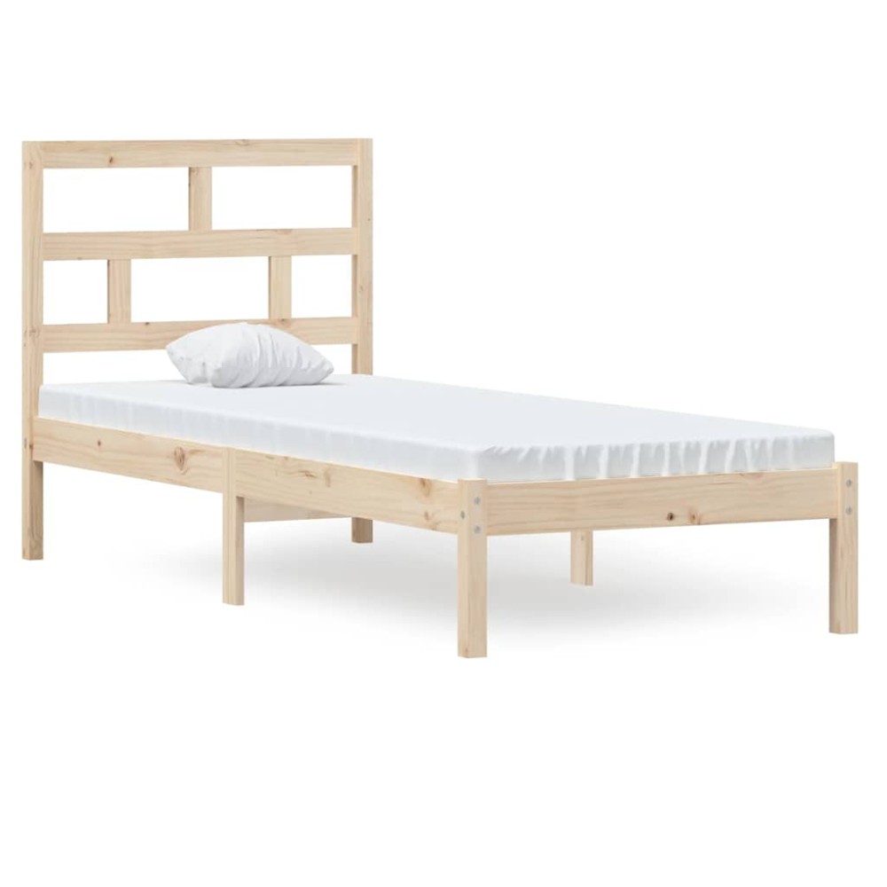 vidaXL Πλαίσιο Κρεβατιού 75 x 190 εκ. από Μασίφ Ξύλο Small Single