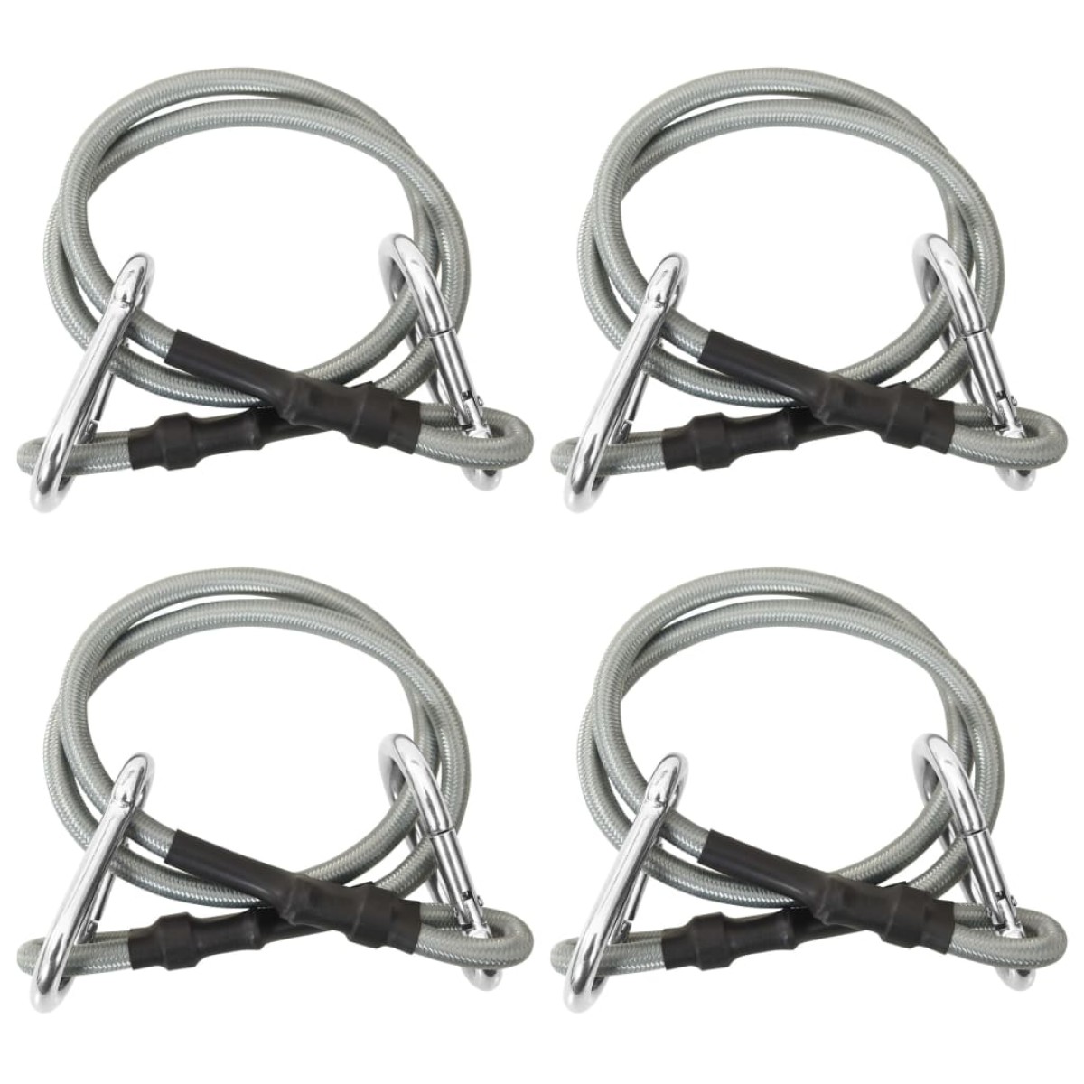 310252 vidaXL Ropes with Carabiner 4 pcs Rubber