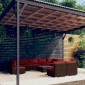 vidaXL Σαλόνι Κήπου Σετ 10 Τεμαχίων Καφέ Συνθετικό Ρατάν με Μαξιλάρια