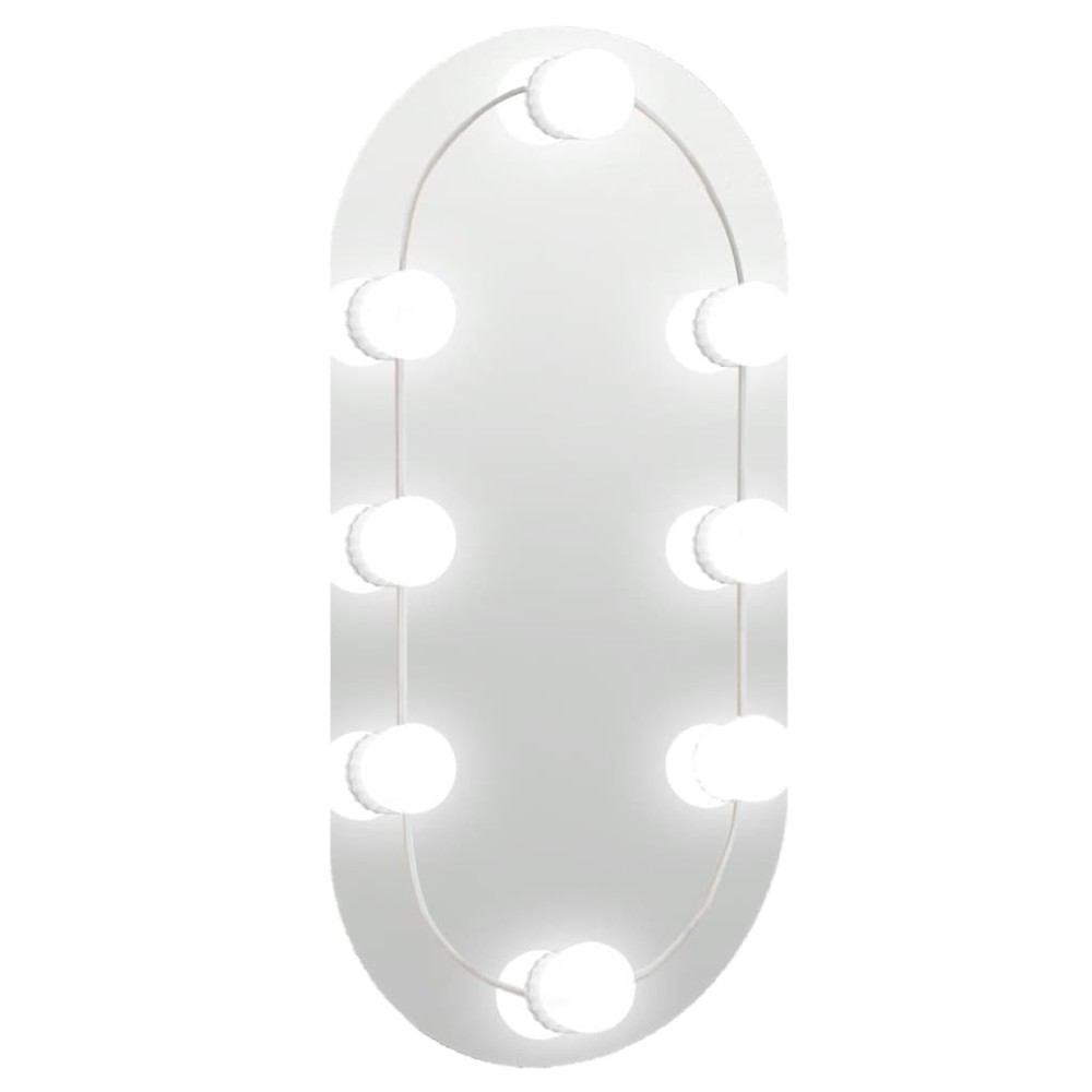 vidaXL Καθρέφτης με Φώτα LED 40x20 εκ. Γυαλί Οβάλ