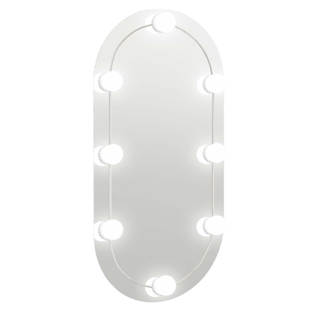vidaXL Καθρέφτης με Φώτα LED 80x40 εκ. Γυαλί Οβάλ