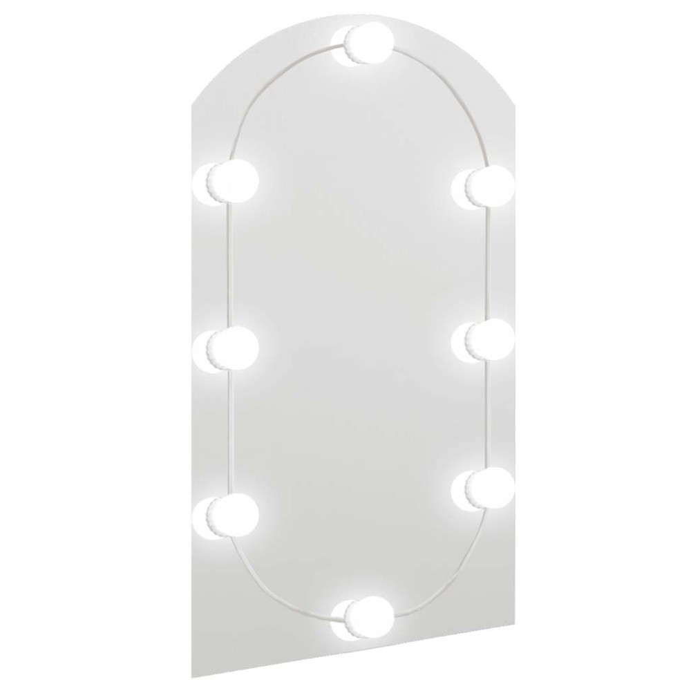 vidaXL Καθρέφτης με Φώτα LED 70x40 εκ. Γυαλί Οβάλ