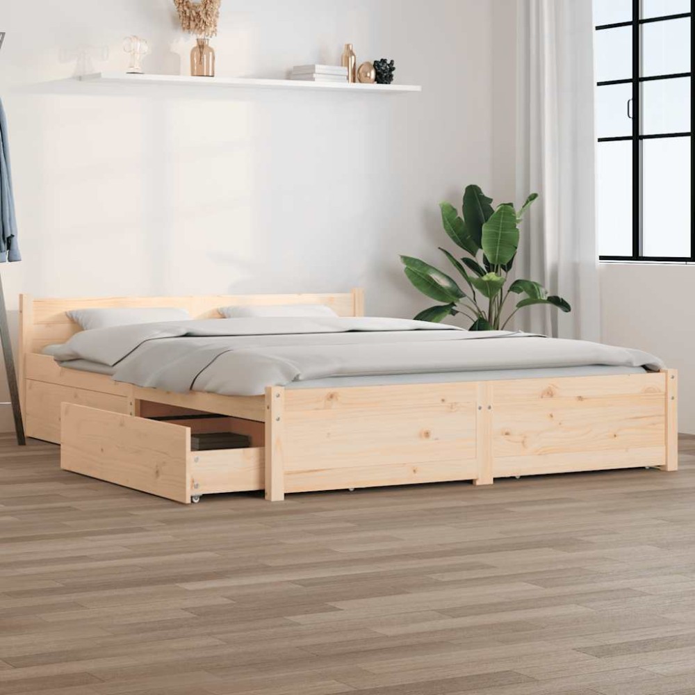 vidaXL Πλαίσιο Κρεβατιού με Συρτάρια 140 x 200 εκ.