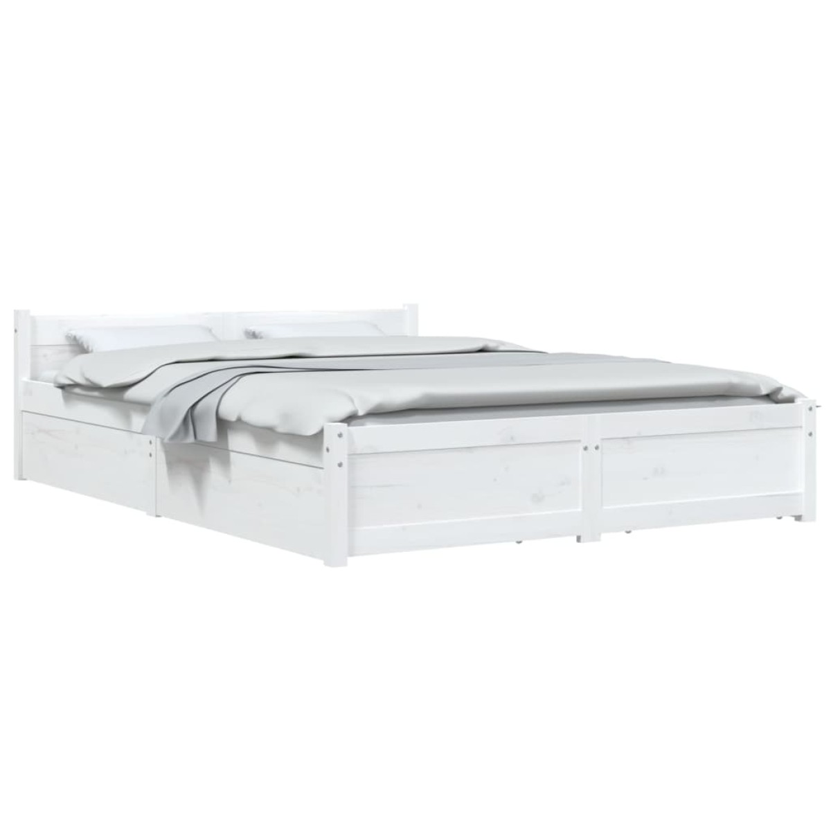 vidaXL Πλαίσιο Κρεβατιού με Συρτάρια Λευκό 160 x 200 εκ.