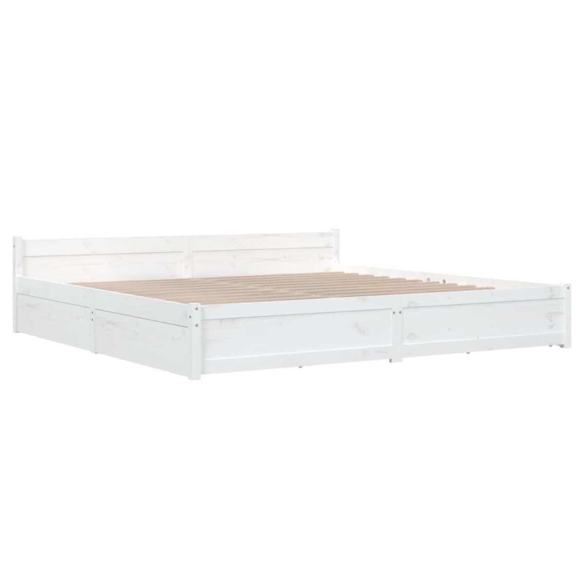 vidaXL Πλαίσιο Κρεβατιού Συρτάρια Λευκό 180 x 200 εκ Super King Size