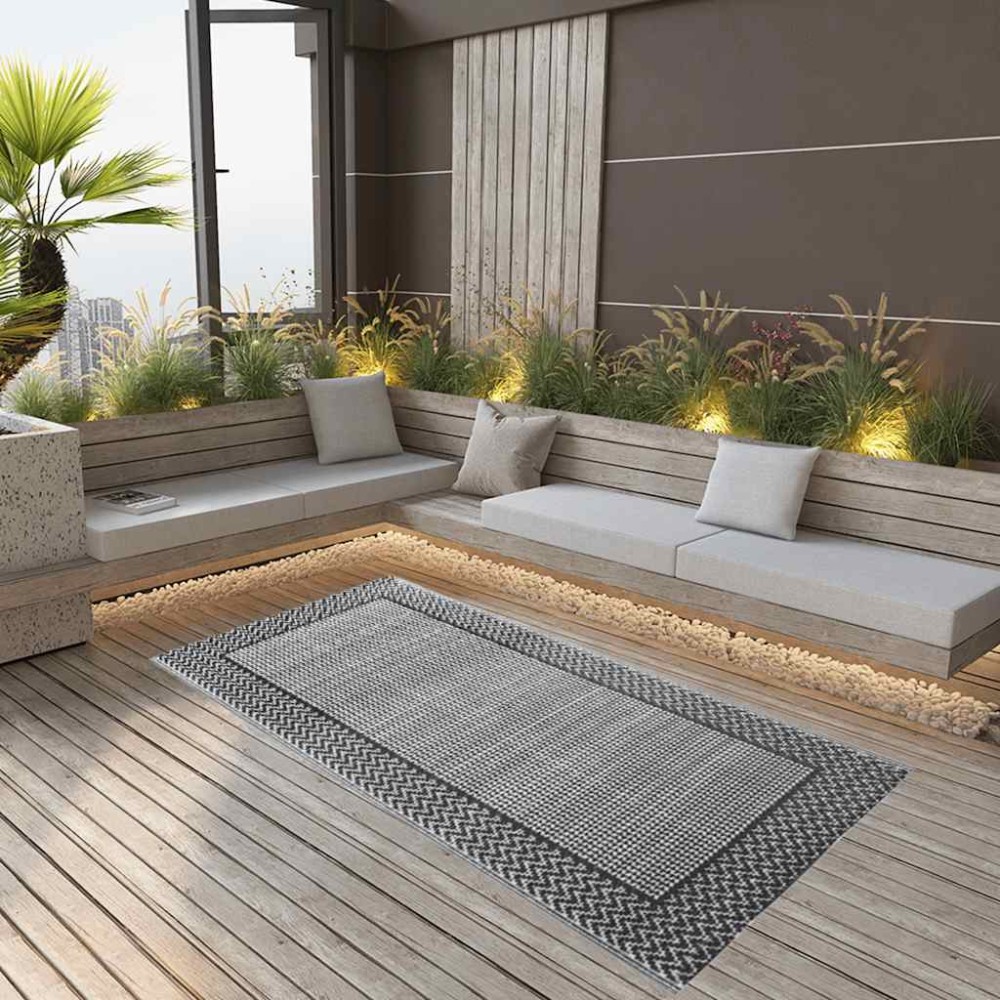 vidaXL Χαλί εξωτερικού χώρου ARAKIL γκρι 120x180 cm PP