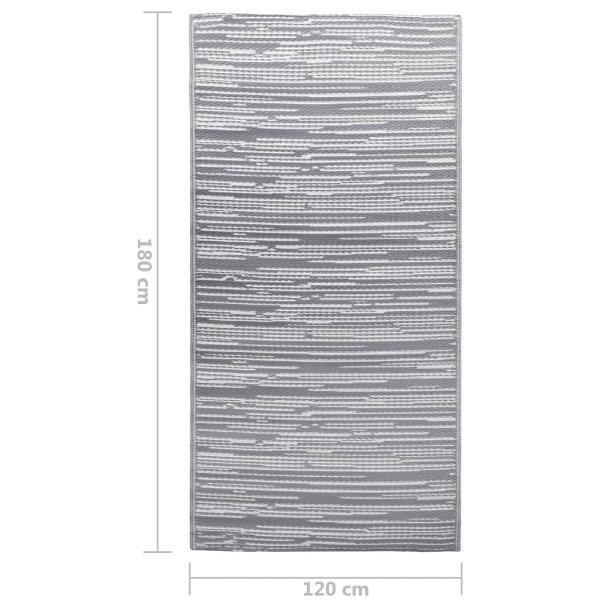 vidaXL Χαλί Εξωτερικού Χώρου Γκρι 120 x 180 εκ. από Πολυπροπυλένιο