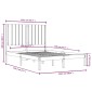 vidaXL Πλαίσιο Κρεβατιού 120 x 190 εκ. από Μασίφ Ξύλο Small Double