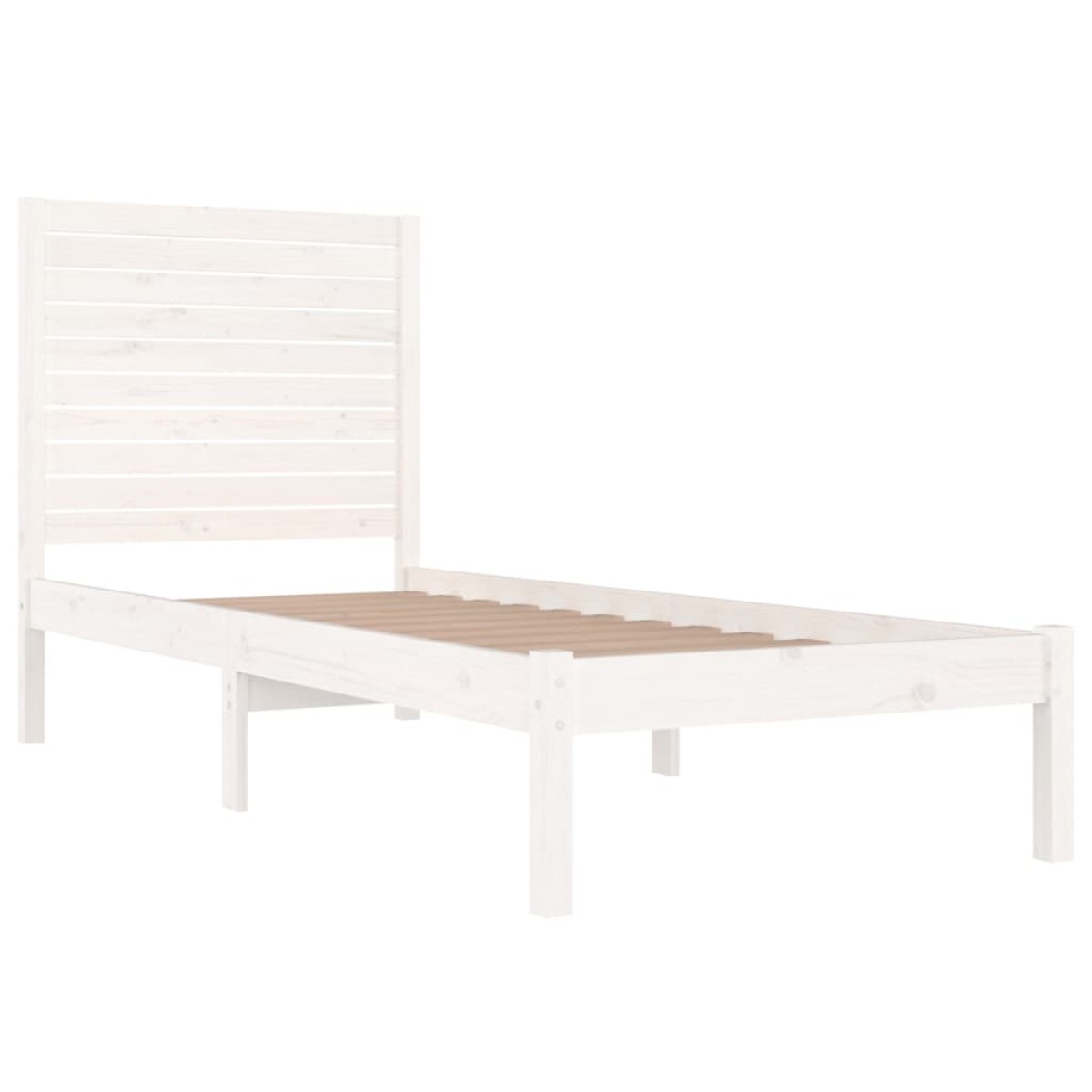 vidaXL Πλαίσιο Κρεβατιού Λευκό 75x190 εκ. Μασίφ Ξύλο Small Single
