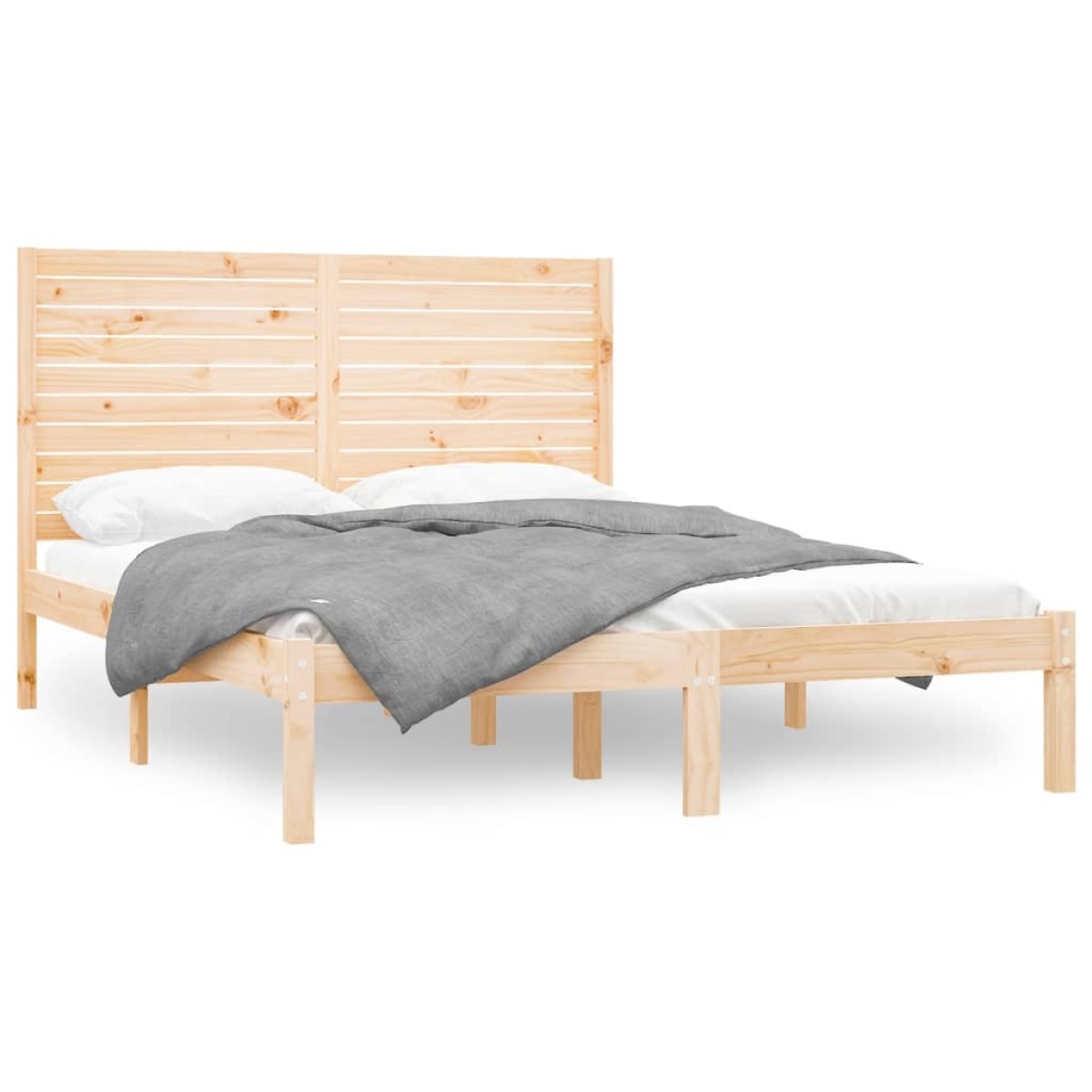 vidaXL Πλαίσιο Κρεβατιού 150 x 200 εκ. Μασίφ Ξύλο King Size
