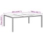 vidaXL Τραπέζι Κήπου Γκρι 200x150x75 εκ. Ψημένο Γυαλί/Συνθετικό Ρατάν