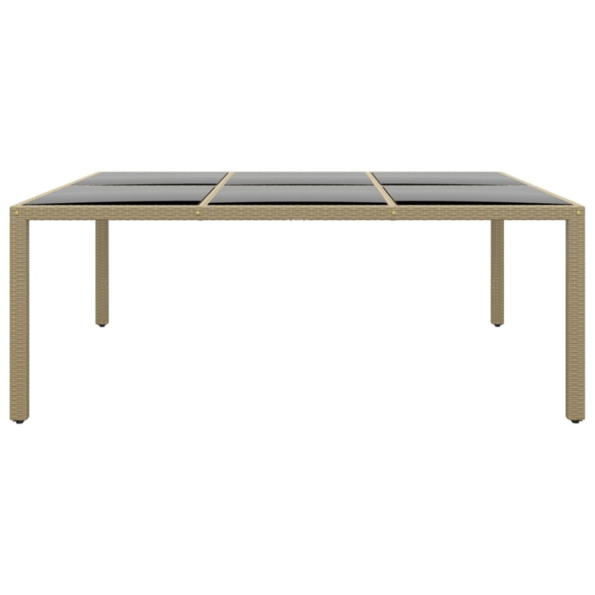 vidaXL Τραπέζι Κήπου Μπεζ 200x150x75 εκ. Ψημένο Γυαλί/Συνθετικό Ρατάν