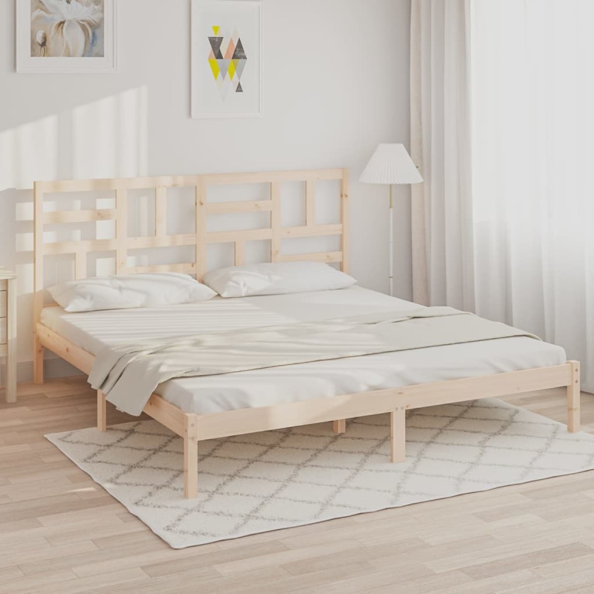 vidaXL Πλαίσιο Κρεβατιού 180 x 200 εκ. Μασίφ Ξύλο Super King Size
