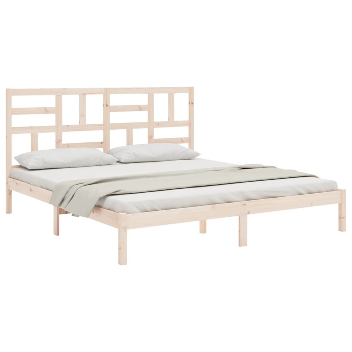 vidaXL Πλαίσιο Κρεβατιού 180 x 200 εκ. Μασίφ Ξύλο Super King Size