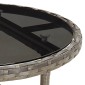 vidaXL Τραπέζι Κήπου Γκρι Ø60 x 75 εκ. Ψημένο Γυαλί/Συνθετικό Ρατάν