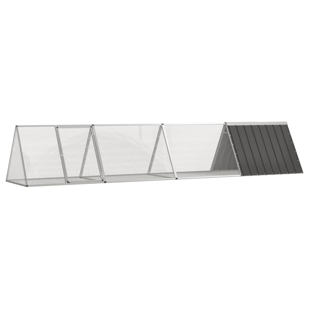 vidaXL Κλουβί Κουνελιών Ανθρακί 403,5x80,5x71 εκ Γαλβανισμένος Χάλυβας