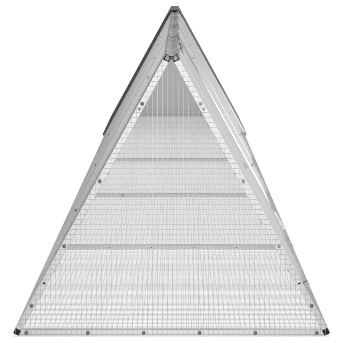 vidaXL Κλουβί Κουνελιών Ανθρακί 504,5x80,5x71 εκ Γαλβανισμένος Χάλυβας