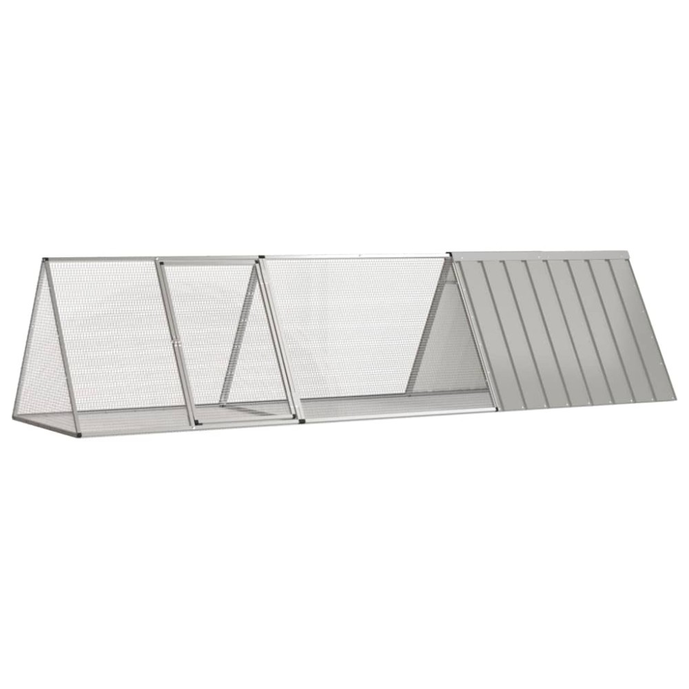vidaXL Κλουβί Κουνελιού Γκρι 302,5x80,5x71 εκ. από Γαλβανισμένο Ατσάλι