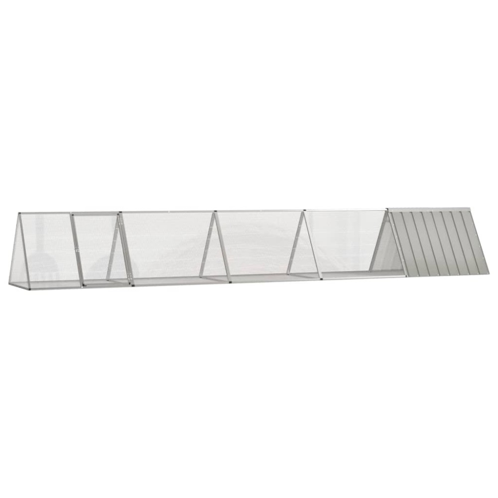 vidaXL Κλουβί Κουνελιών Γκρι 504,5x80,5x71 εκ. Γαλβανισμένος Χάλυβας
