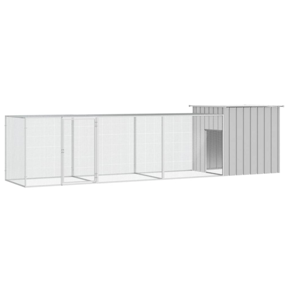 vidaXL Κοτέτσι - Κλουβί Γκρι 400x91x100 εκ. από Γαλβανισμένο Χάλυβα