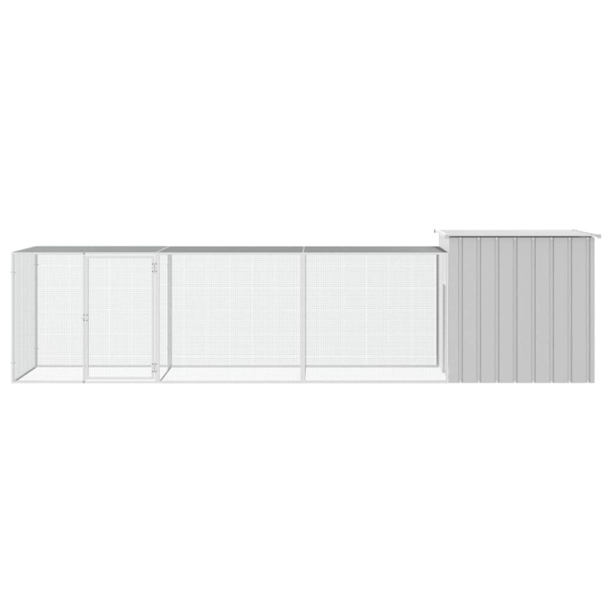vidaXL Κοτέτσι - Κλουβί Γκρι 400x91x100 εκ. από Γαλβανισμένο Χάλυβα