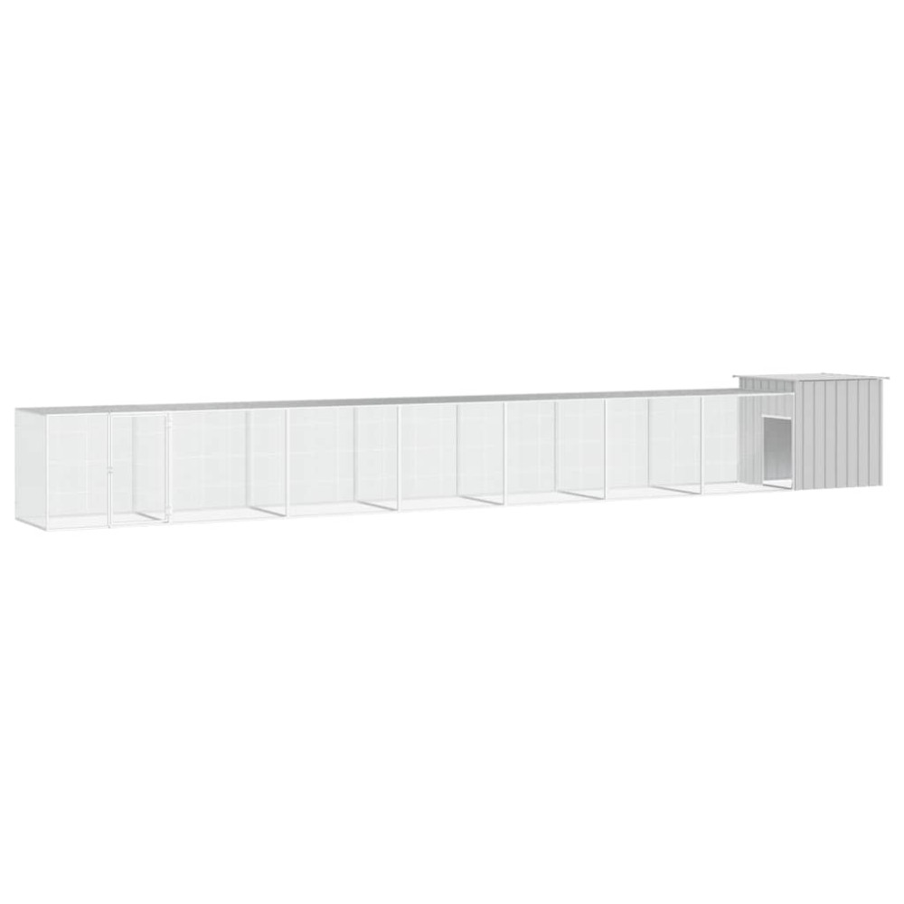 vidaXL Κοτέτσι - Κλουβί Γκρι 700x91x100 εκ. από Γαλβανισμένο Χάλυβα