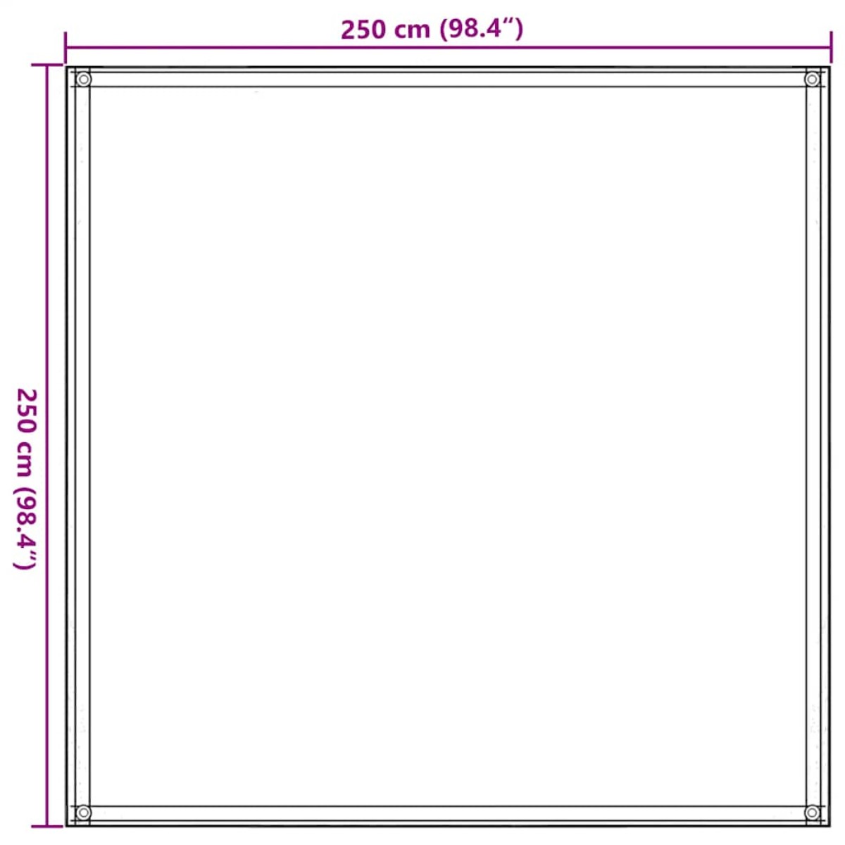 vidaXL Χαλί Σκηνής Ανθρακί 250 x 250 εκ. από HDPE