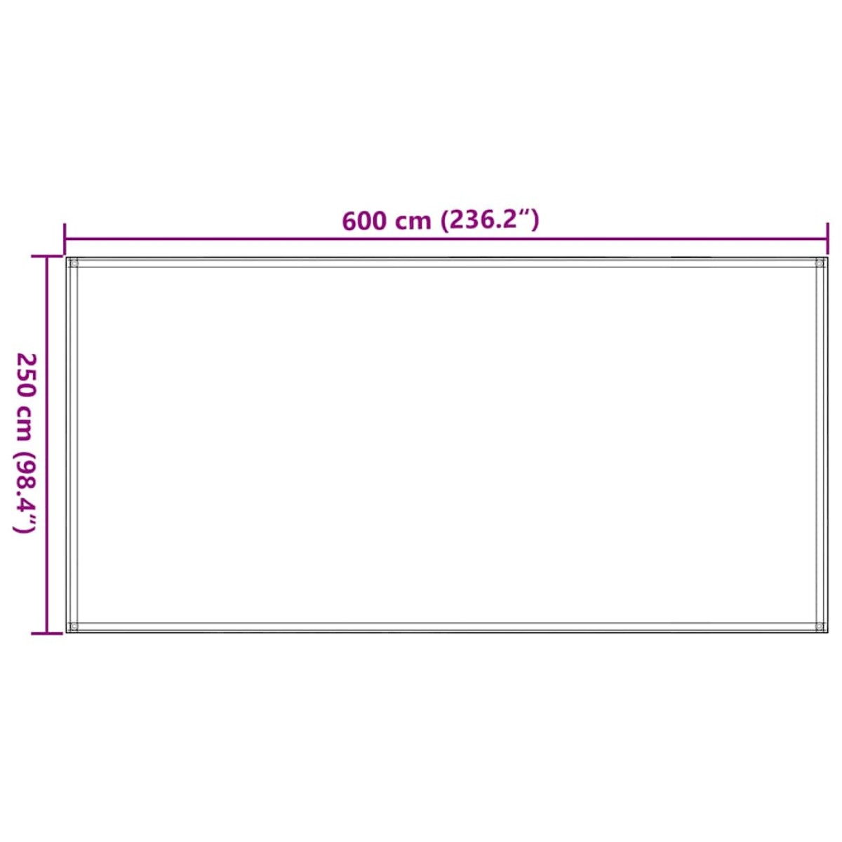 vidaXL Χαλί Σκηνής Μπλε 250 x 600 εκ. από HDPE
