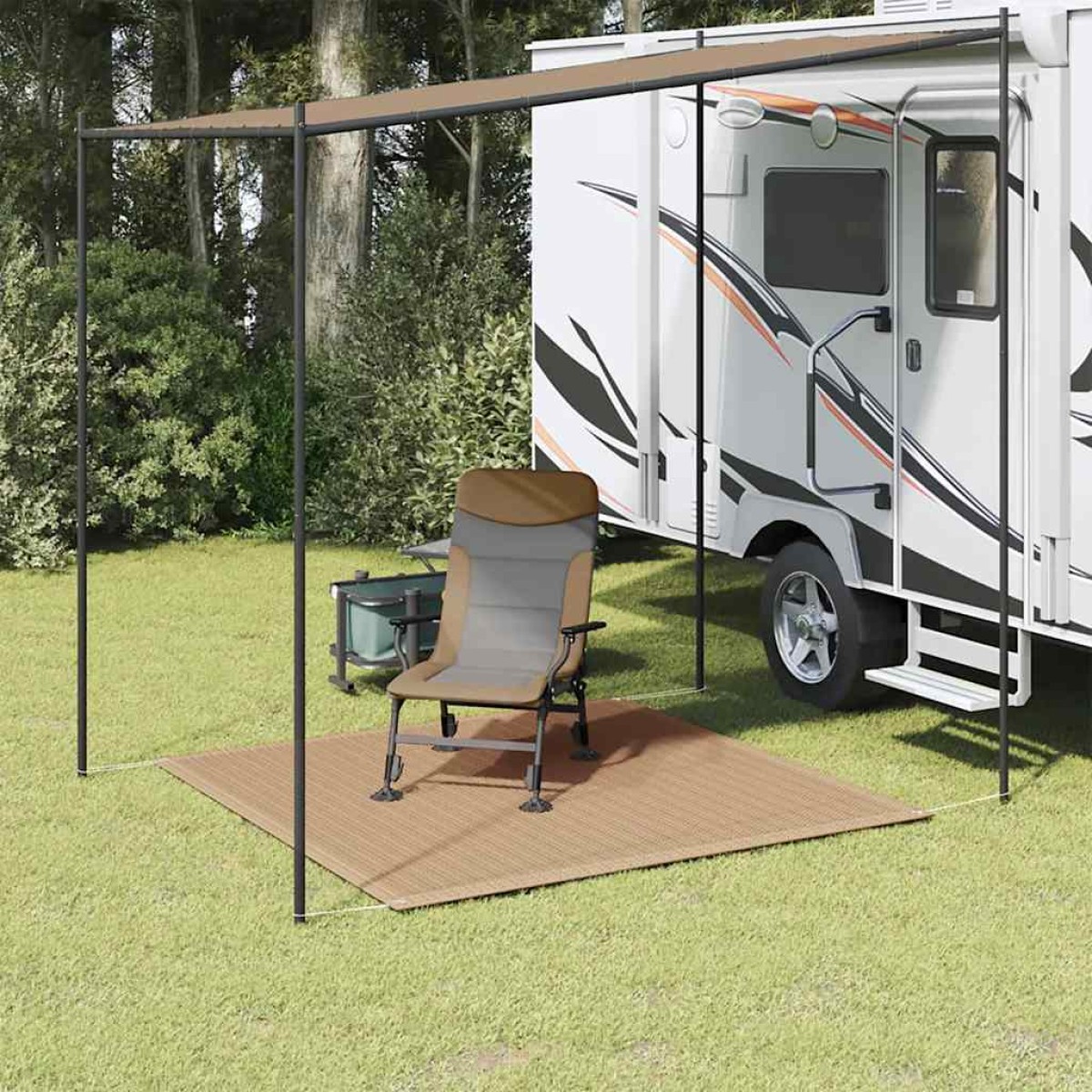 vidaXL Χαλί Σκηνής Taupe 200 x 200 εκ.