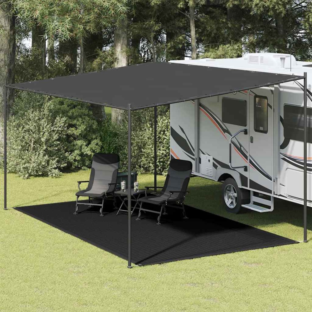 vidaXL Χαλί Σκηνής Μαύρο 300 x 600 εκ.