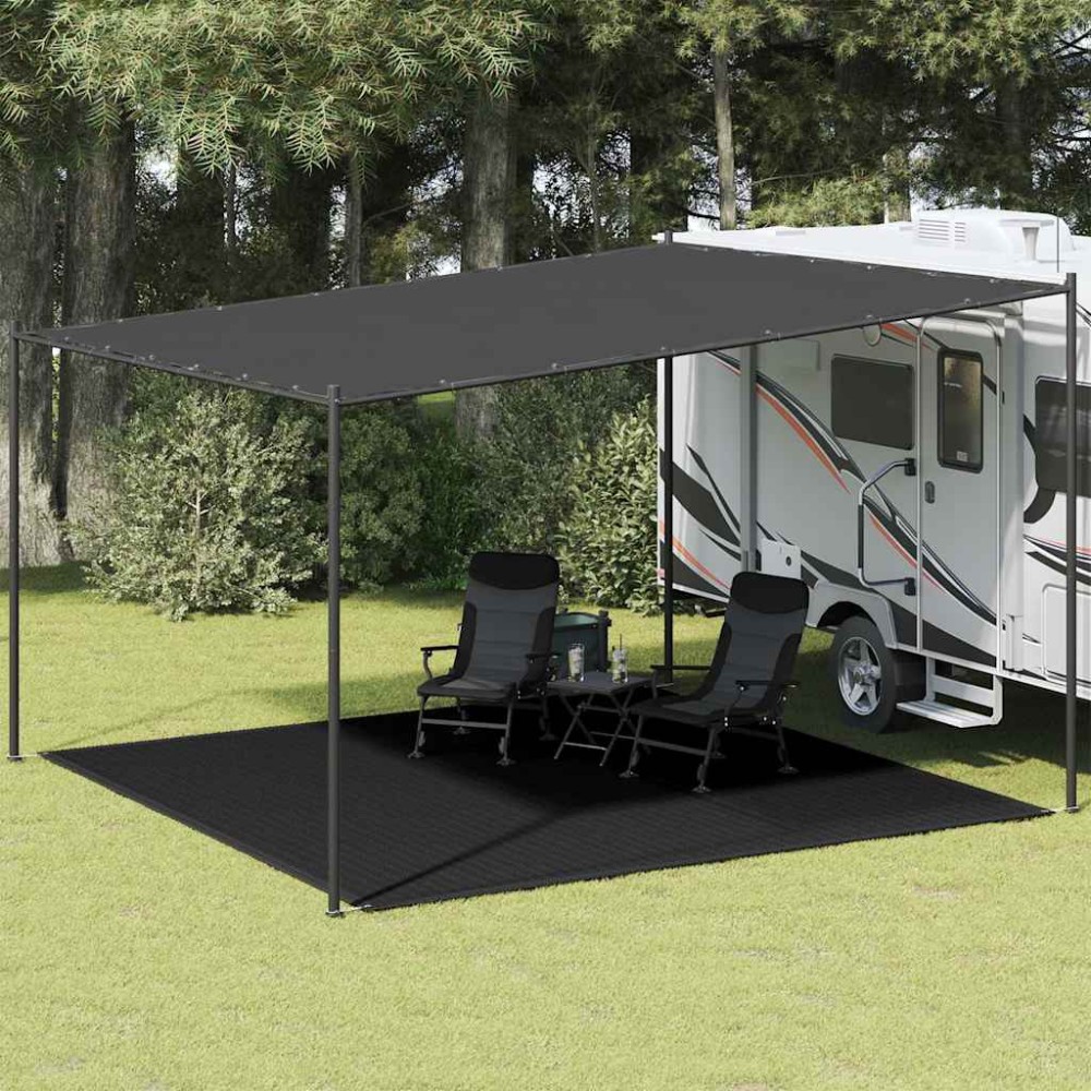 vidaXL Χαλί Σκηνής Μαύρο 400 x 400 εκ. HDPE
