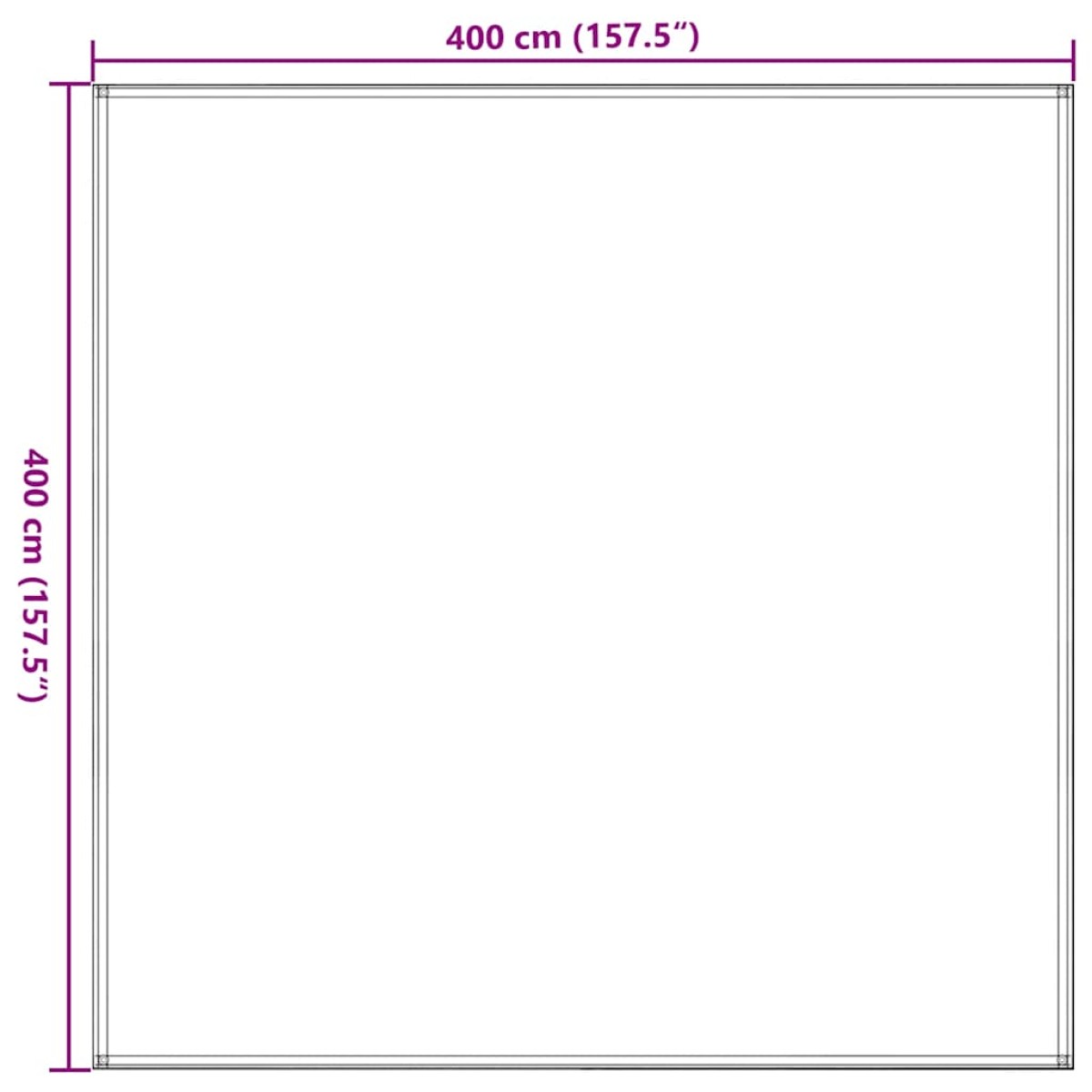vidaXL Χαλί Σκηνής Μαύρο 400 x 400 εκ. HDPE