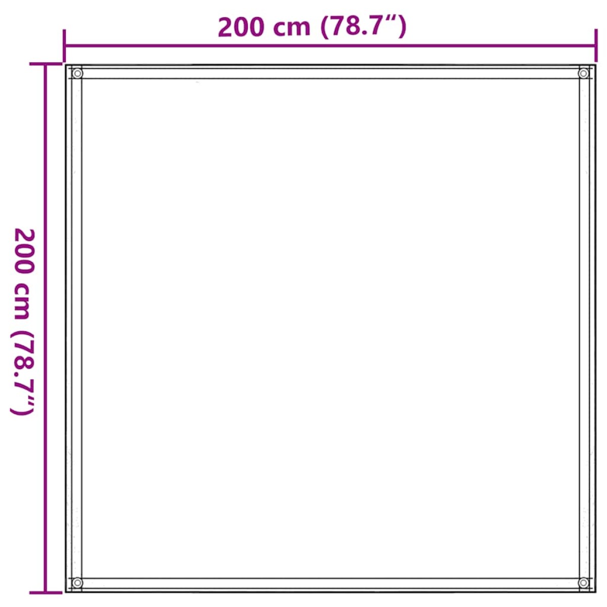 vidaXL Χαλί Σκηνής Ανθρακί/Λευκό 200 x 200 εκ.