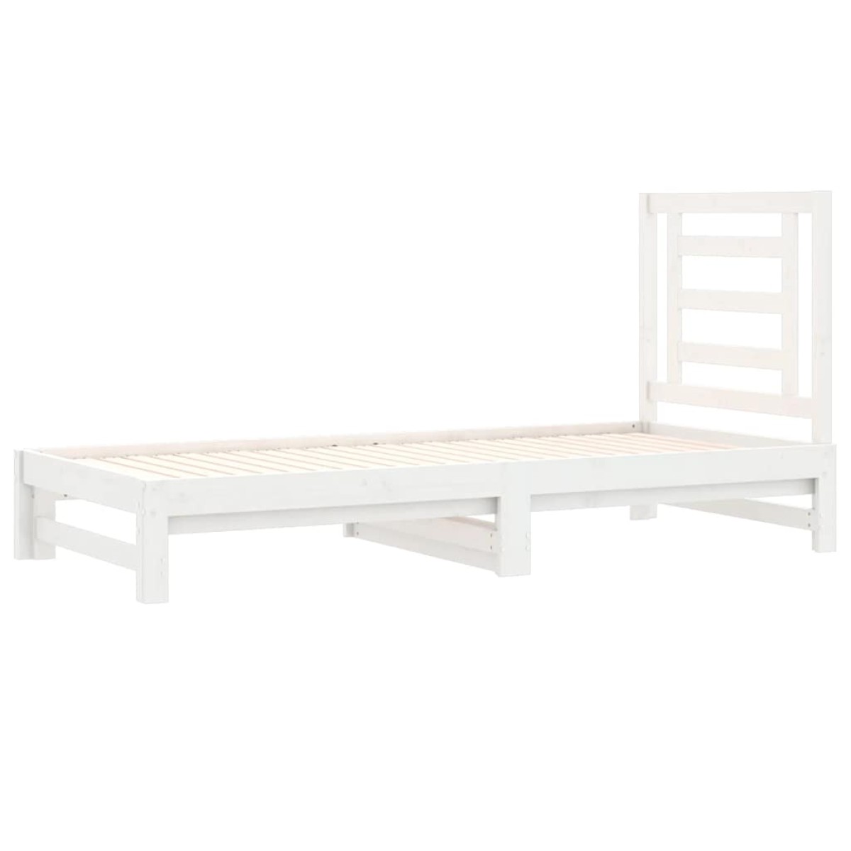 vidaXL Καναπές Κρεβάτι Συρόμενος Λευκός 2x(90x200) εκ. Μασίφ Πεύκο