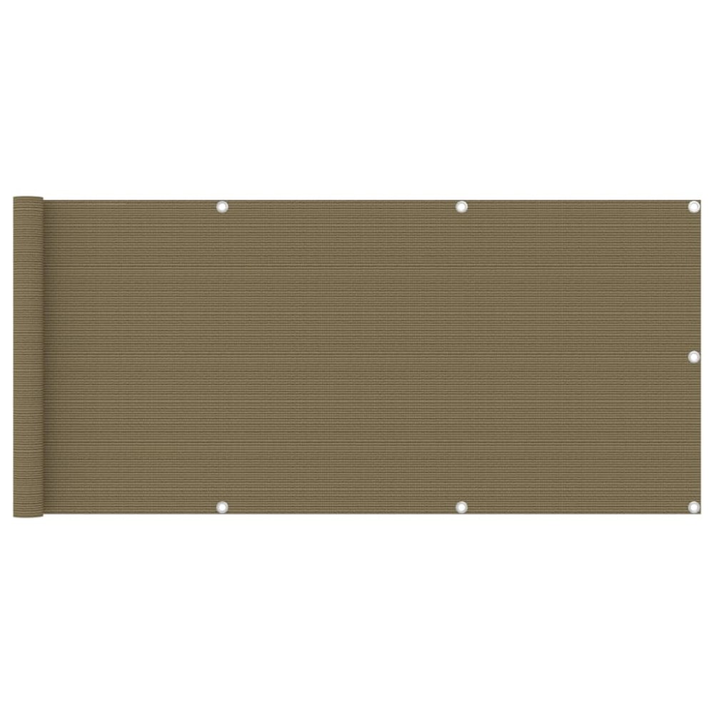 vidaXL Διαχωριστικό Βεράντας Taupe 75 x 400 εκ. από HDPE