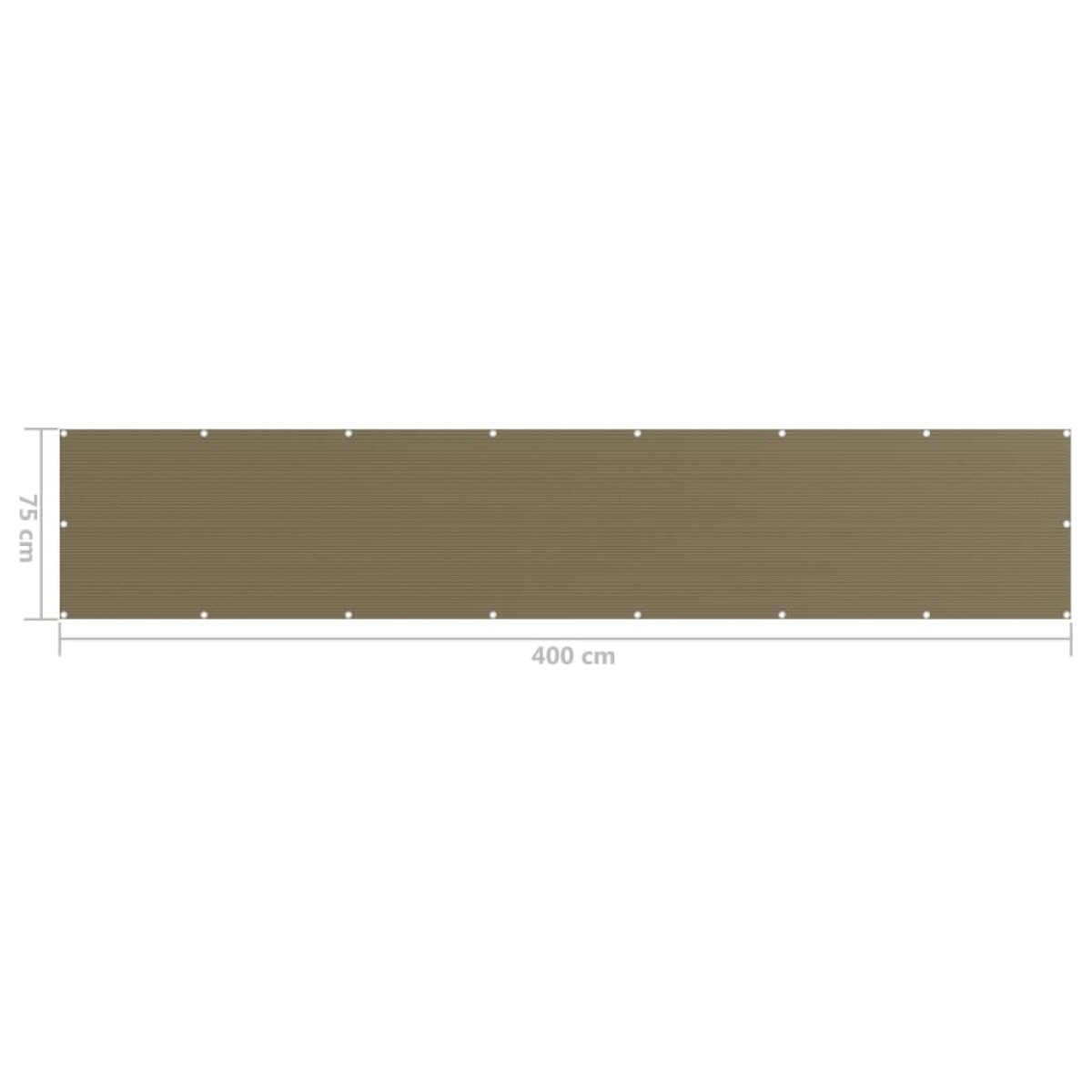 vidaXL Διαχωριστικό Βεράντας Taupe 75 x 400 εκ. από HDPE