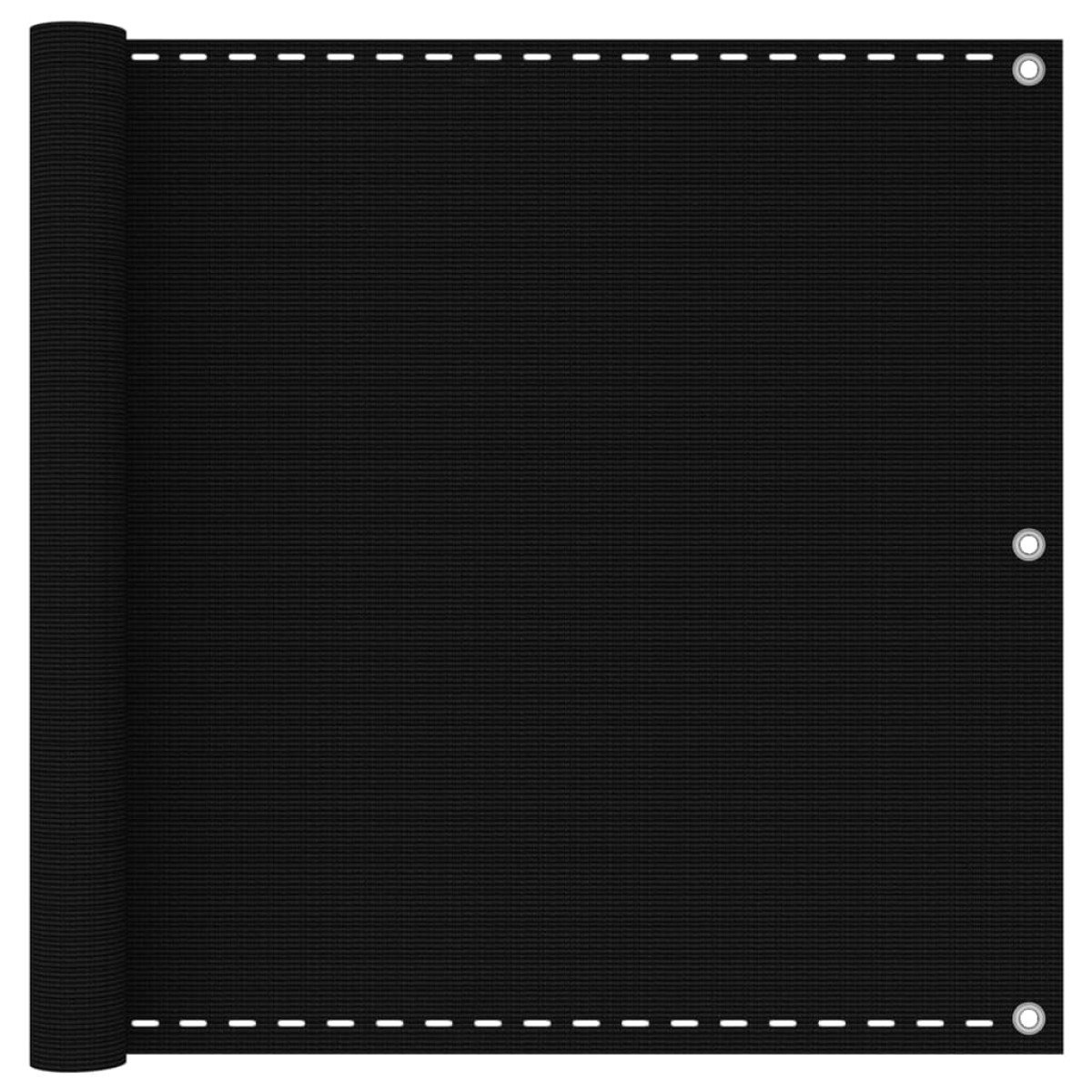 vidaXL Διαχωριστικό Βεράντας Μαύρο 90 x 600 εκ. από HDPE