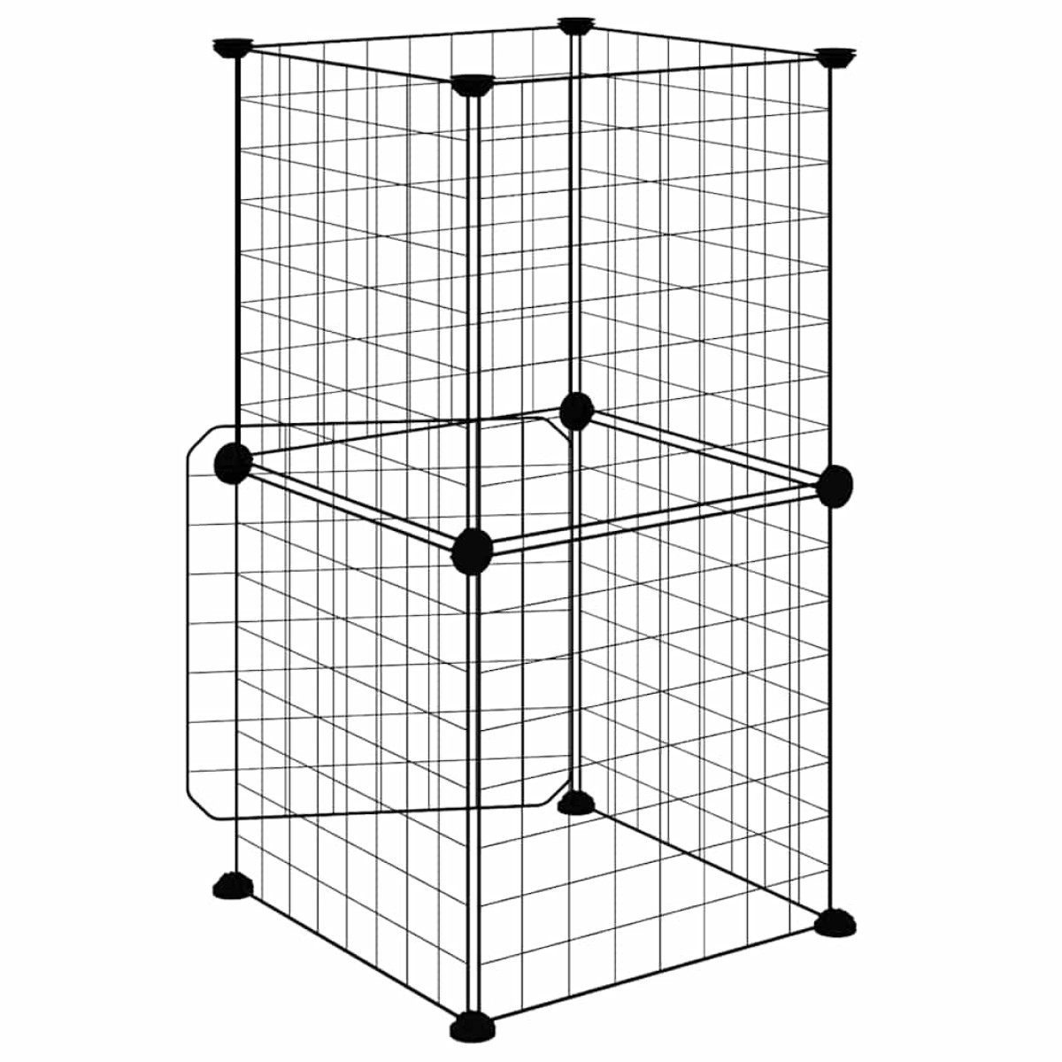 vidaXL Κλουβί Κατοικίδιων με 8 Πάνελ + Πόρτα Μαύρο 35x35 εκ. Ατσάλινο