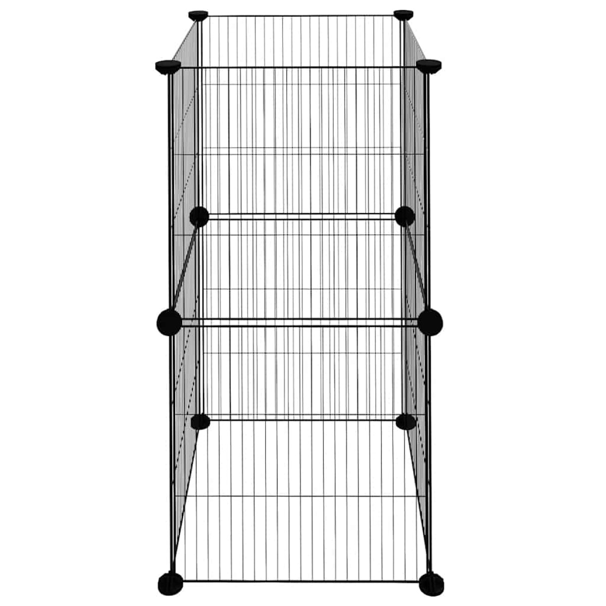 vidaXL Κλουβί για Κατοικίδια με 8 Πάνελ Μαύρο 35 x 35 εκ. Ατσάλινο