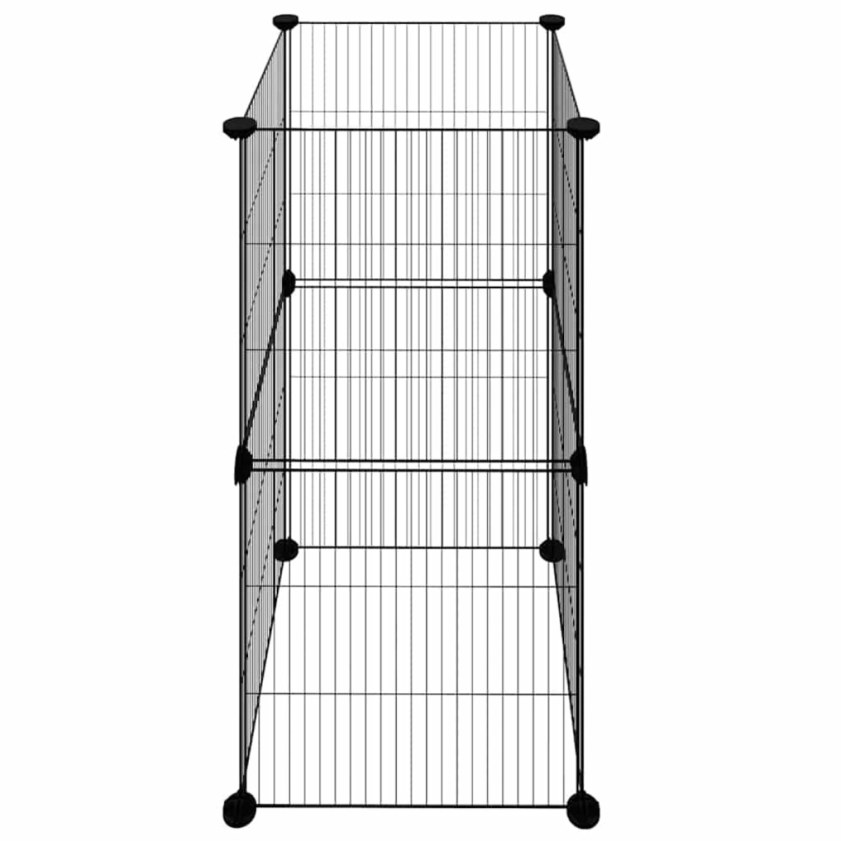 vidaXL Κλουβί για Κατοικίδια με 8 Πάνελ Μαύρο 35 x 35 εκ. Ατσάλινο
