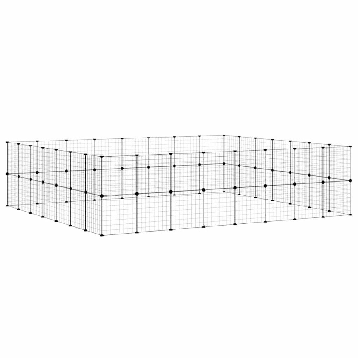 vidaXL Κλουβί Κατοικίδιων με 60 Πάνελ + Πόρτα Μαύρο 35 x 35εκ Ατσάλινο