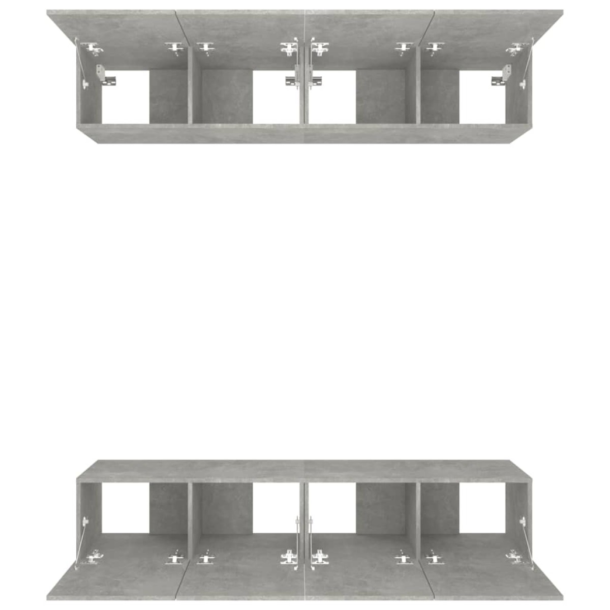 vidaXL Έπιπλα Τηλεόρασης 4 τεμ. Γκρι Σκυρ. 80x30x30 εκ. Επεξ. Ξύλο