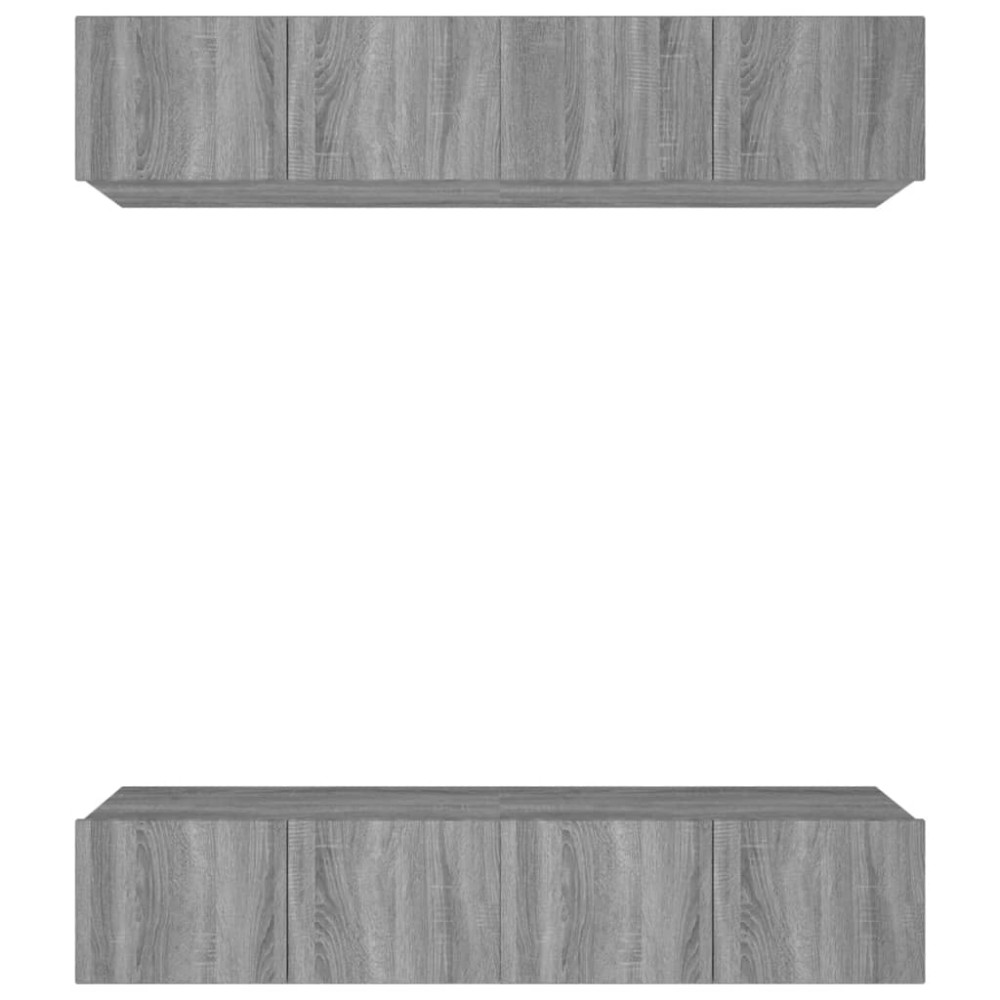 vidaXL Έπιπλα Τηλεόρασης 4 τεμ. Γκρι Sonoma 80x30x30 εκ. Επεξ. Ξύλο