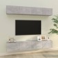 vidaXL Έπιπλα Τηλεόρασης Τοίχου 4 τεμ. Γκρι 100x30x30εκ. Επεξεργ. Ξύλο