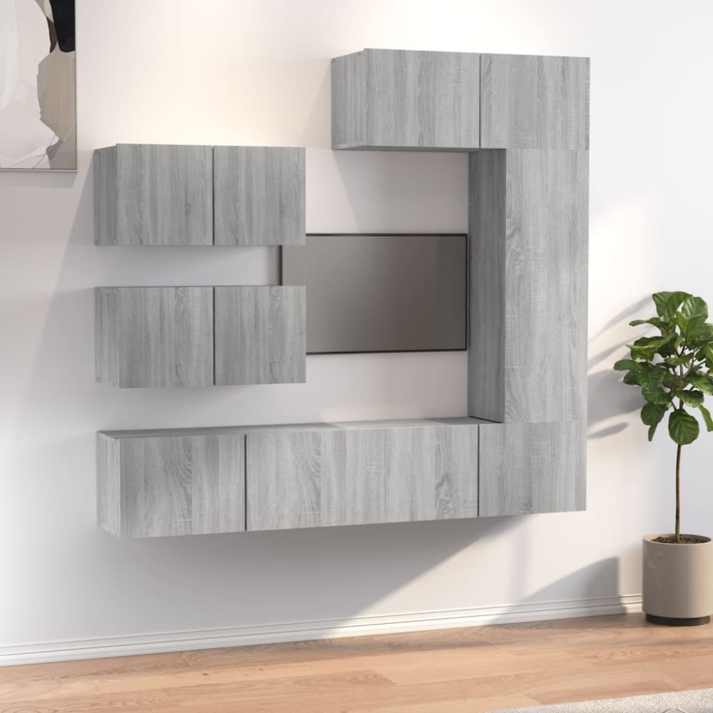 vidaXL Σετ Επίπλων Τηλεόρασης 6 Τεμ. Γκρι Sonoma Επεξεργασμένο Ξύλο