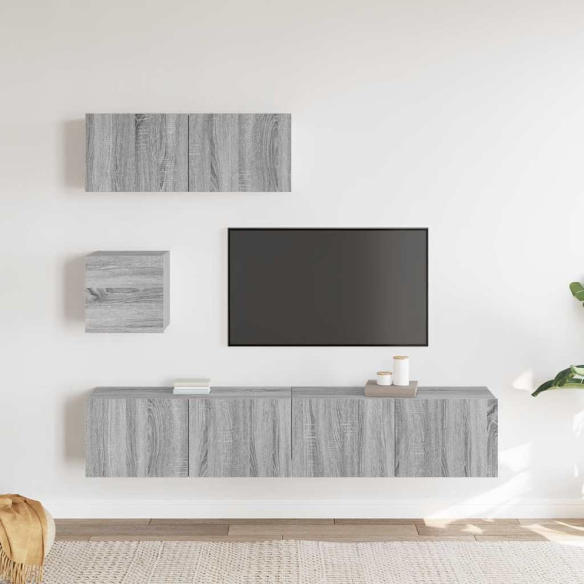 vidaXL Σετ Επίπλων Τηλεόρασης 4 Τεμ. Γκρι Sonoma Επεξεργασμένο Ξύλο