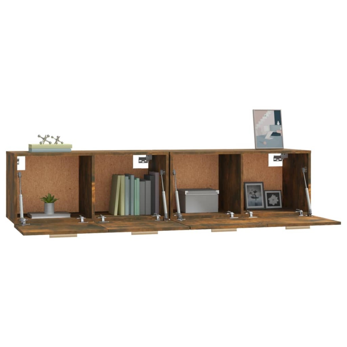 vidaXL Ντουλάπια Τοίχου 2 τεμ. Καπνιστή δρυς 80x35x36,5 εκ. Επεξ. Ξύλο