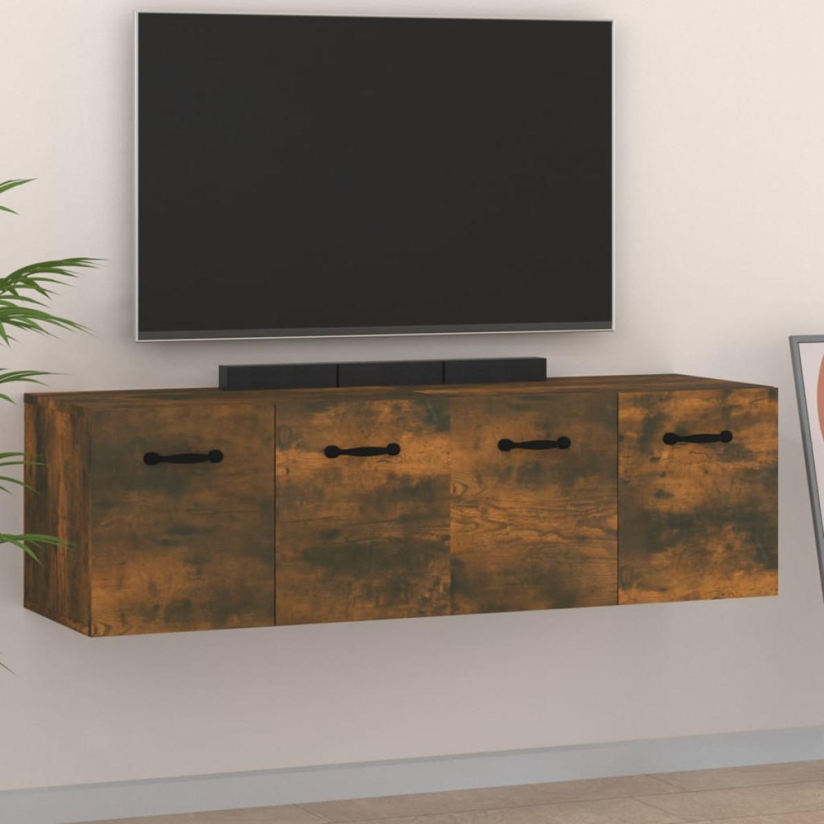 vidaXL Ντουλάπια Τοίχου 2 τεμ. Καπνιστή δρυς 80x35x36,5 εκ. Επεξ. Ξύλο